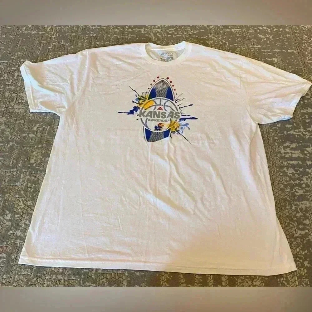 Kansas‎ Jayhawks Adidas Maui Tournament t shirt Color White Size XXL